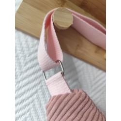 Sac banane xl velours rose et imprimé fleuri mauve