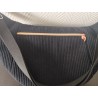 Sac banane xl velours noir et imprimé fleuri rose fond noir