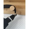Sac banane xl velours noir et imprimé fleuri sixties fond noir