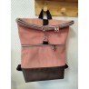 Sac à dos velours rose artisanal