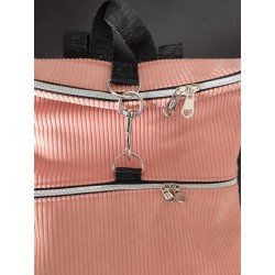 Sac à dos velours rose artisanal