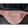 Sac banane velours vieux rose et imprimé fleuri fond marine