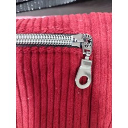 Sac banane velours matelassé fleuri et imprimé fleuri et velours côtelé bordeau