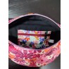 Sac banane velours matelassé fleuri et imprimé fleuri et velours côtelé bordeau