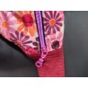Sac banane velours matelassé fleuri et imprimé fleuri et velours côtelé bordeau