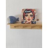 Pochette en velours imprimé pin-up - 20x20 cm