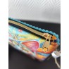 Pochette en velours imprimé chat coloré - 20x20 cm