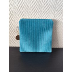 Pochette en velours imprimé chat coloré - 20x20 cm