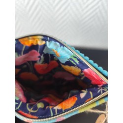 Pochette en velours imprimé chat coloré - 20x20 cm