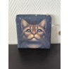 Pochette en velours imprimé chat nuit étoilée - 20x20 cm