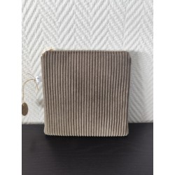 Pochette en velours imprimé chat nuit étoilée - 20x20 cm