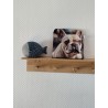 Pochette en velours imprimé chien bouledogue français- 20x20 cm