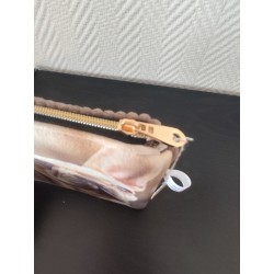Pochette en velours imprimé chien bouledogue français- 20x20 cm