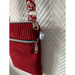 Pochette téléphone velours bordeaux
