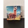 Pochette en velours imprimé lama péruvien - 20x20 cm