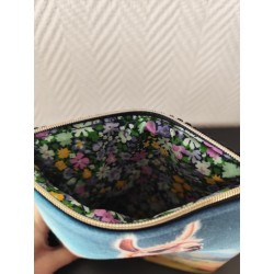 Pochette en velours imprimé lama péruvien - 20x20 cm