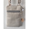 Pochette téléphone velours écru et imprimé léopard fond écru