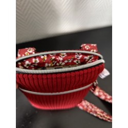 Pochette téléphone velours bordeaux