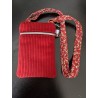 Pochette téléphone velours bordeaux