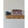 Trousse de toilette en velours matelassé rose parme tout doux  avec poignée