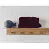 Trousse de toilette en velourscôtelé grenat à pois noir avec poignée