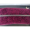 Trousse de toilette en velourscôtelé grenat à pois noir avec poignée