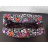 Trousse de toilette en velourscôtelé grenat à pois noir avec poignée