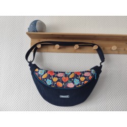 Sac banane xl velours bleu...