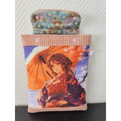 Pochette à livre molletonnée imprimée japonaise stylisé manga