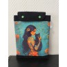 Pochette à livre molletonnée imprimé femme tatouée au chat noir