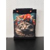 Pochette à livre molletonnée imprimé chat avec couronne de fleurs